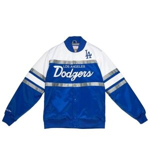 Mitchell & Ness Blue and White Dodgers Bomber Jacket